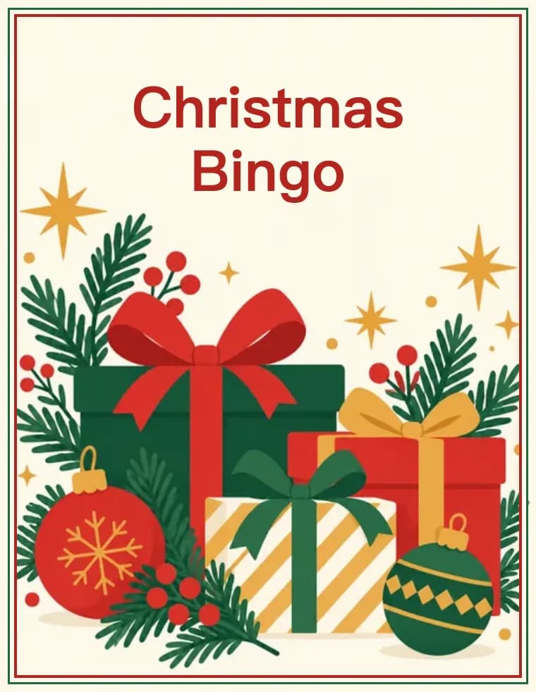 Cover of the printable Christmas bingo card pack: Christmas Bingo Card Pack