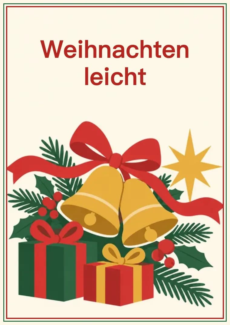Weihnachtliches Kreuzworträtsel zum Ausdrucken: Weihnachten leicht
