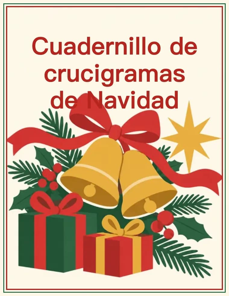 Portada del cuadernillo de crucigramas de Navidad para imprimir