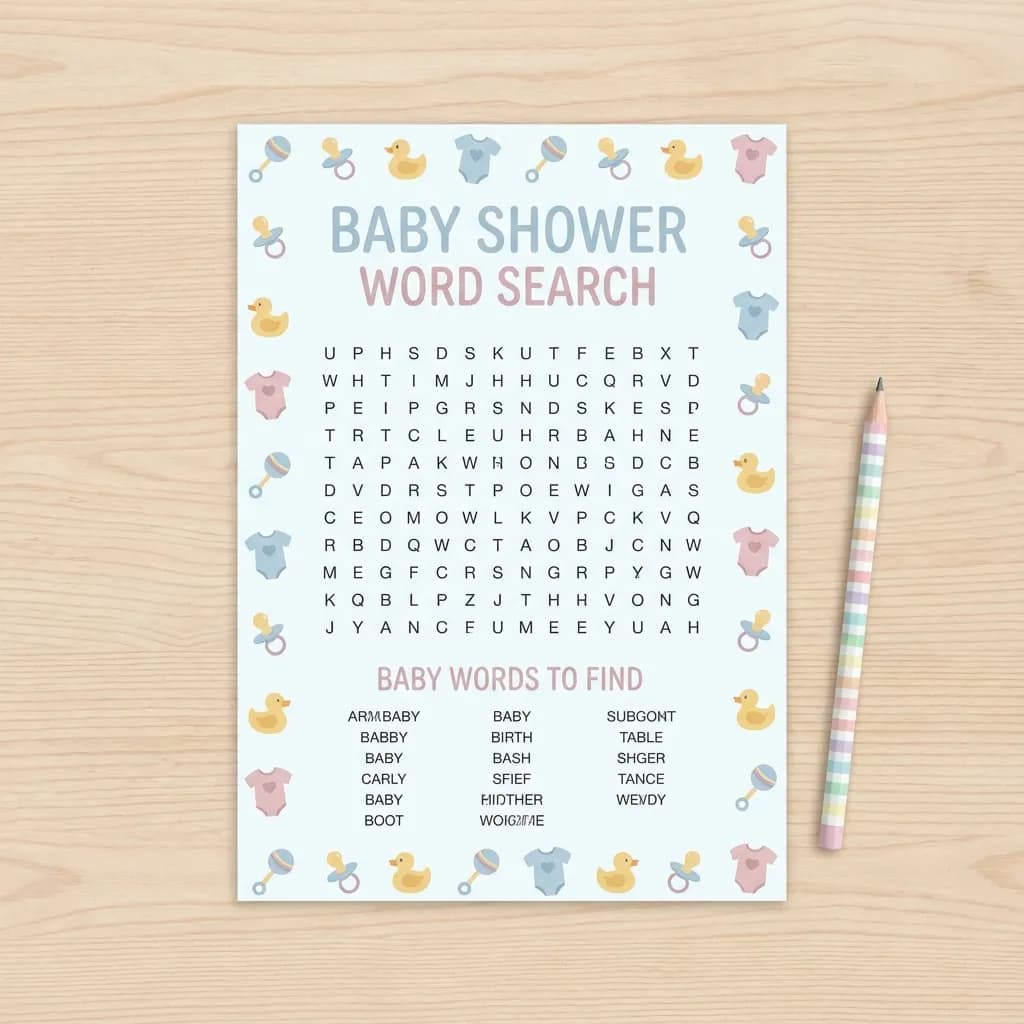 5 Fun Word Search Ideas for Baby Showers