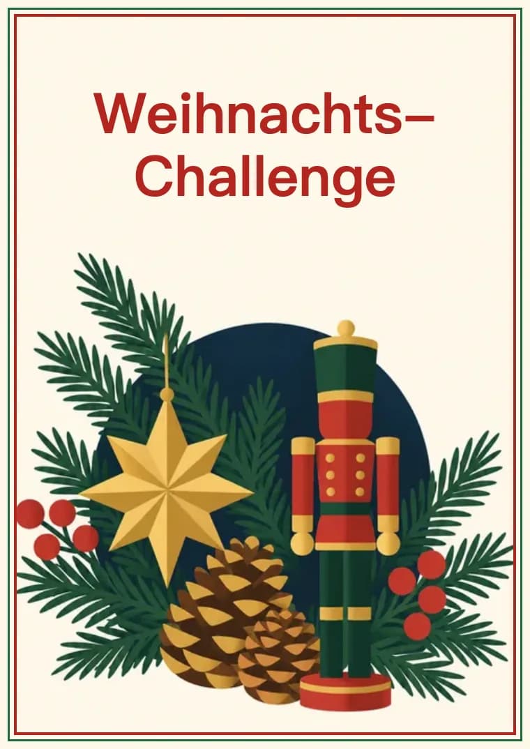 Weihnachtliches Suchrätsel zum Ausdrucken: Weihnachts-Challenge