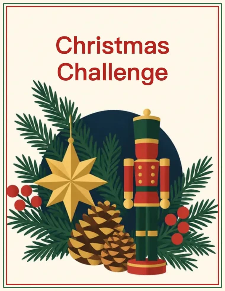 Printable holiday word puzzle: Christmas Challenge