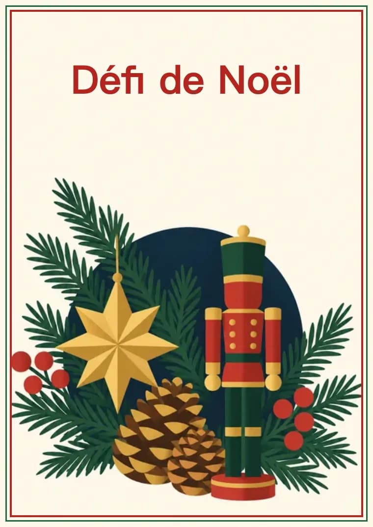 Grille de mots cachés de Noël à imprimer : Défi de Noël